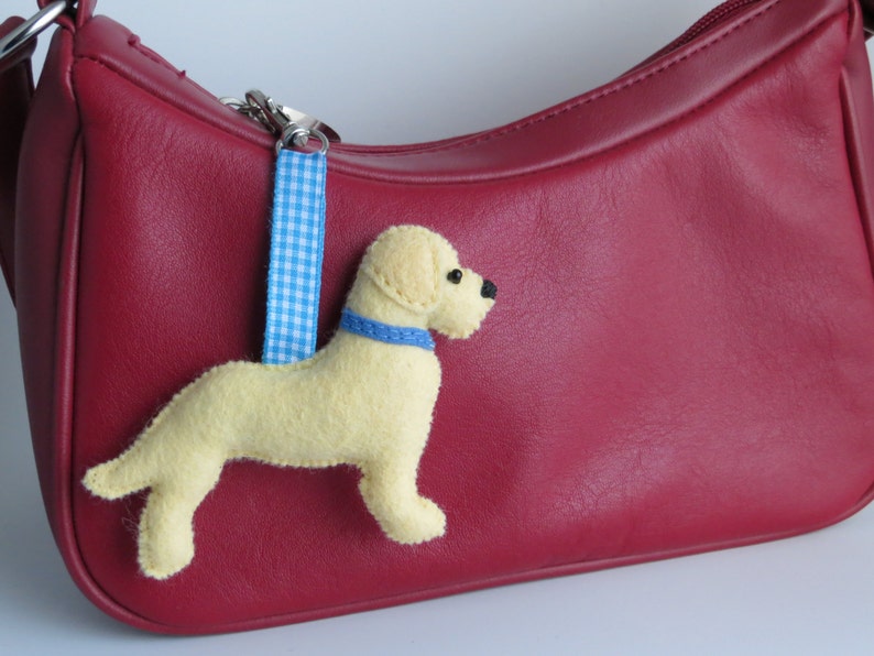 Golden Labrador Retriever Hand Sewn Felt Dog Bag Charm image 1