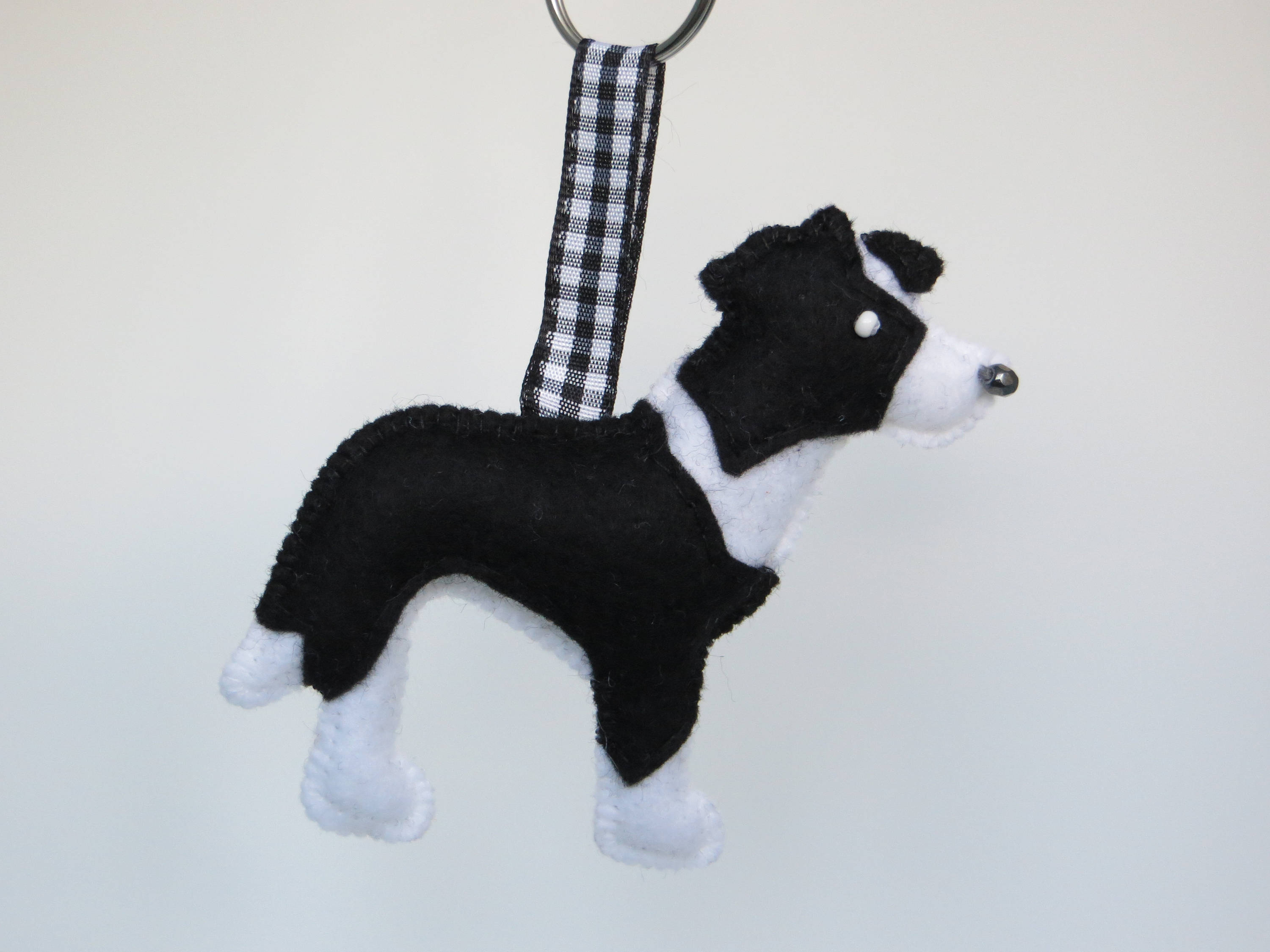 Border Collie Hand Sewn Felt Dog Keyring Full Body Design Etsy UK