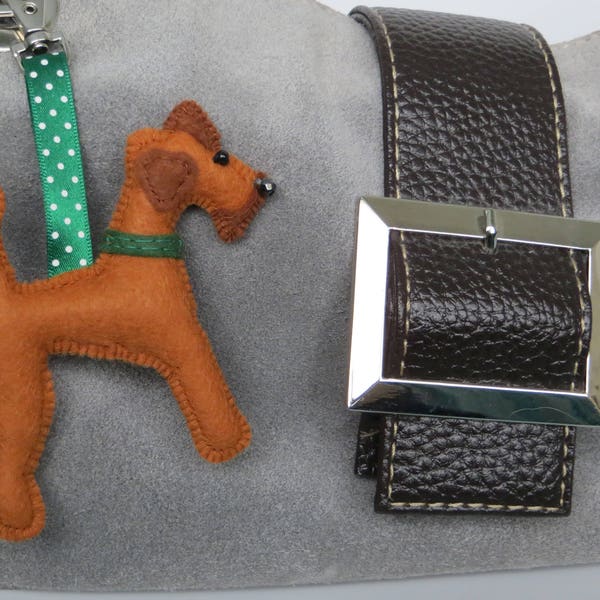 Irish Terrier Hand Sewn Felt Dog Bag Charm