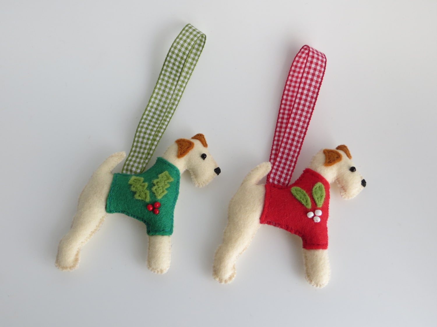 Wire Fox Terrier Hand Sewn Felt Dog Christmas Tree Ornament Etsy