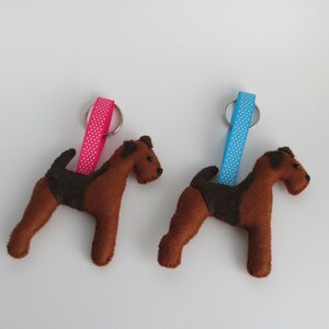 Welsh Terrier or Airedale Hand Sewn Felt Dog Keyring image 4