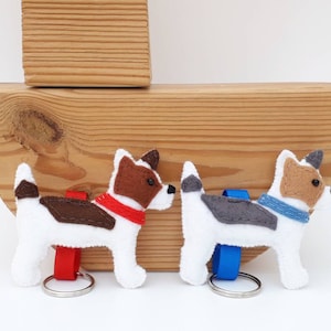 Jack Russell Terrier Hand Sewn Felt Dog Keyring