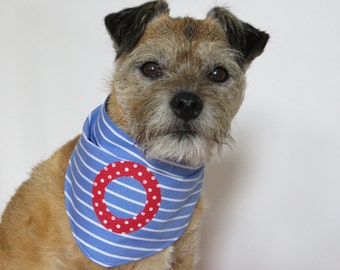 Dog Bandana Nautical Anchor or Lifebelt Motif Size Medium