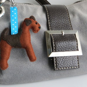 Welsh Terrier or Airedale Hand Sewn Felt Dog Keyring image 5