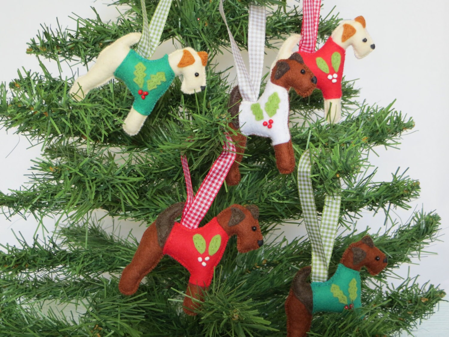 Wire Fox Terrier Hand Sewn Felt Dog Christmas Tree Ornament Etsy