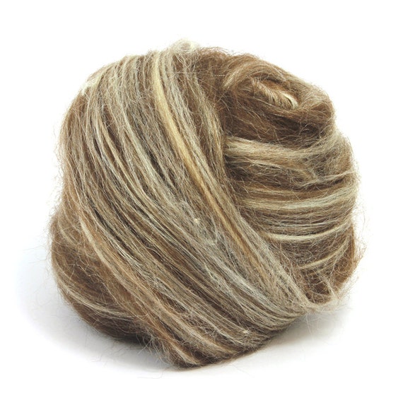 Dark Brown Alpaca Bleached Tussah Silk Top Roving Felting Etsy