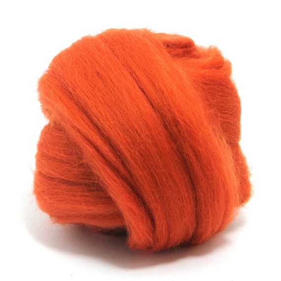 Cinnamon Burnt Orange Dyed 23mic Merino Wool Top Wool Etsy