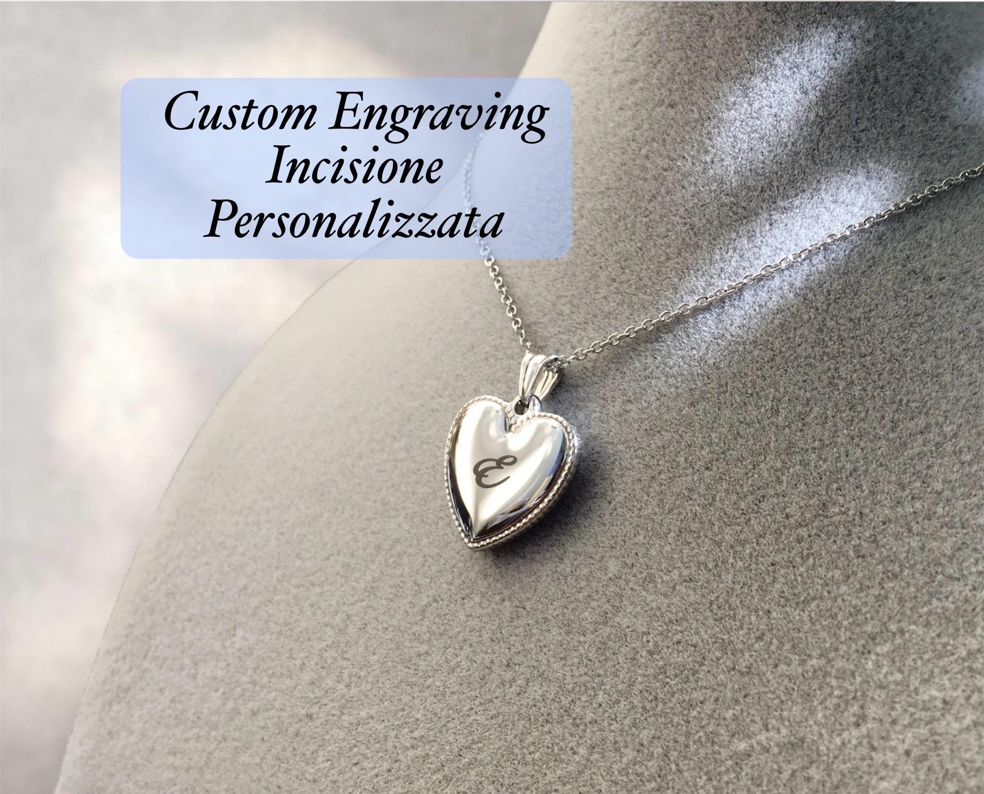 Collana Incisa "We Love You" Per Figlia In Acciaio Inox | Messaggio Famiglia, Regalo Sentimentale Per Bambina E Ragazza