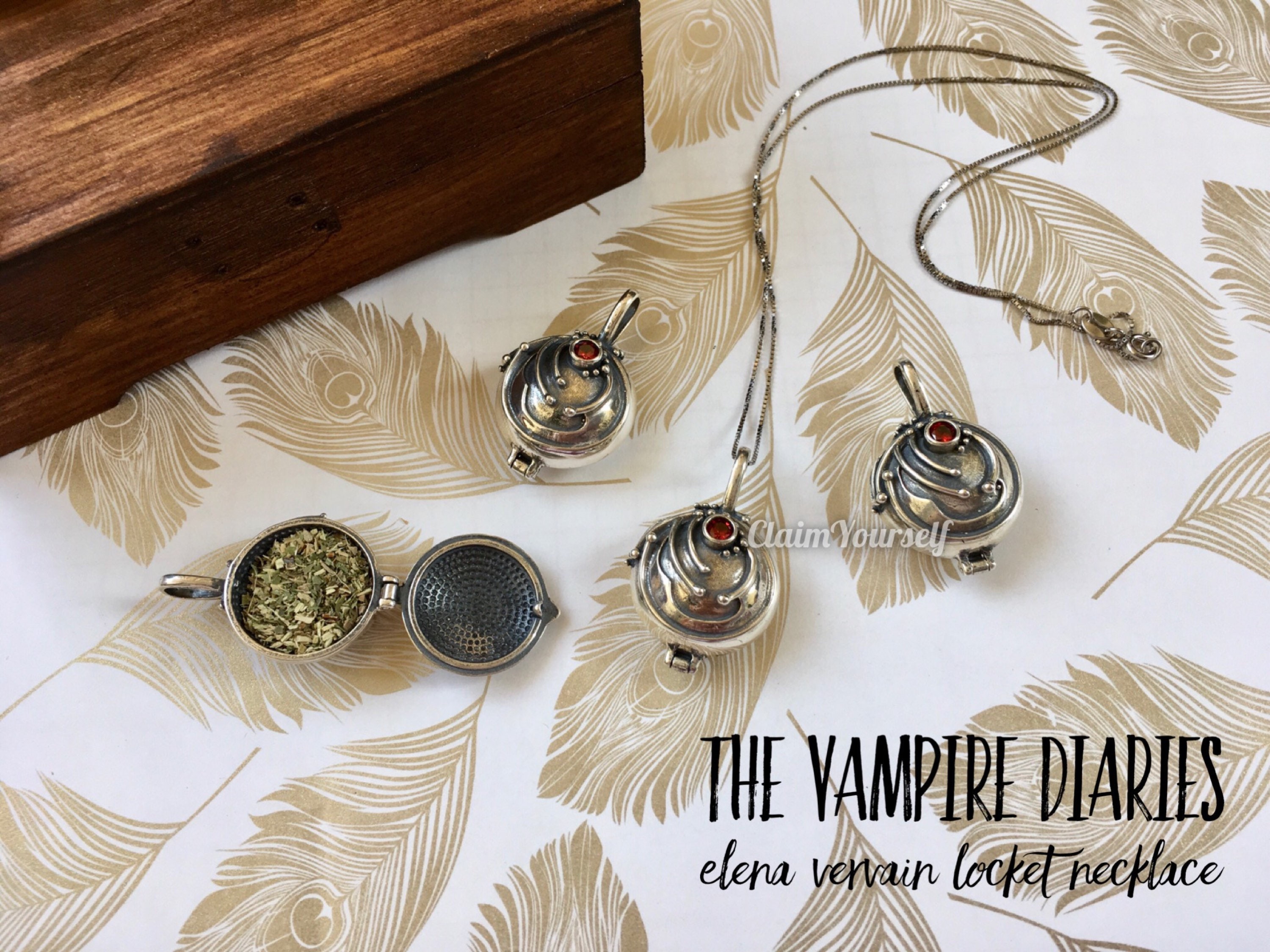 As seen on The Vampire Diaries, gunmetal beach stone necklace |  ABeadInTimeJewelry