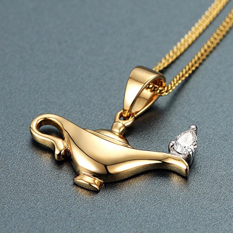 Aladdin Oil Lamp Pendant Necklace Genie Lamp Necklace Etsy