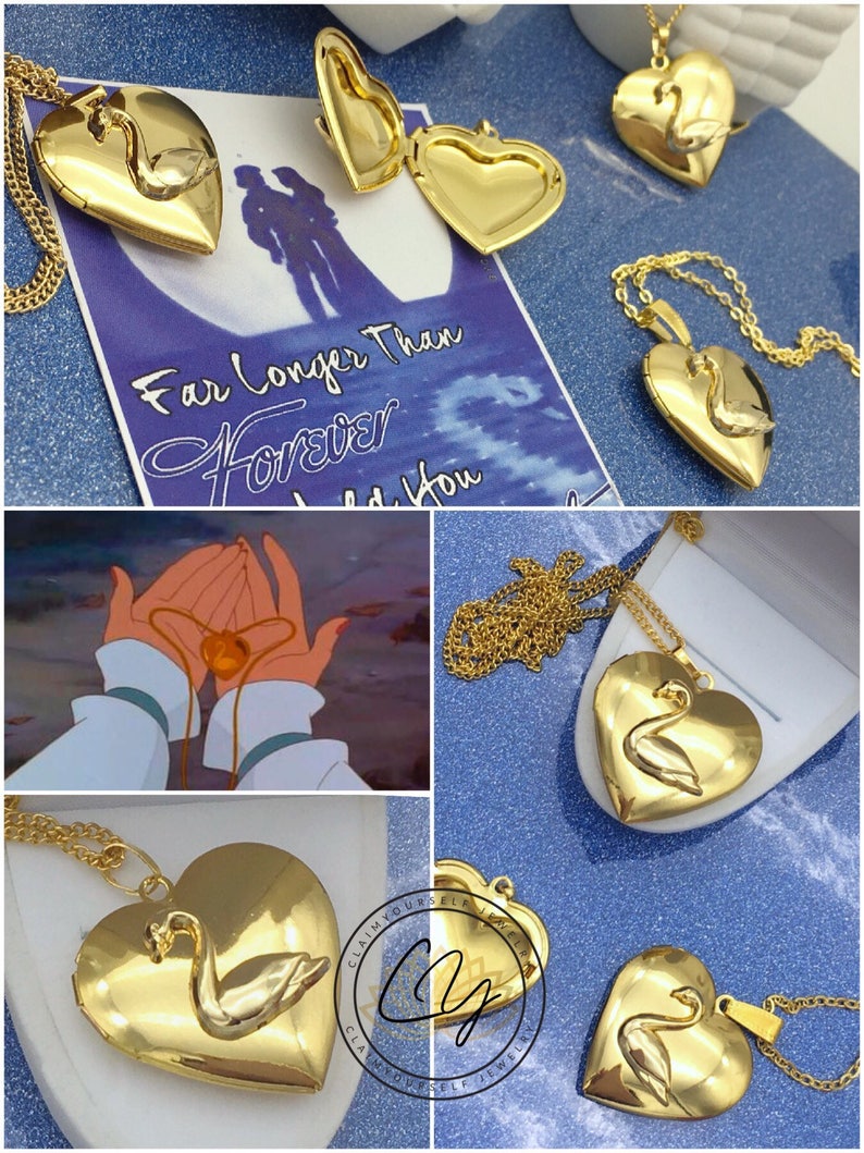 The Swan Princess Inspired Odette Heart Locket Necklace Etsy