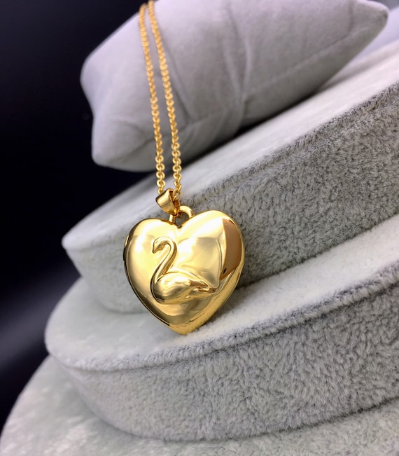 20 OFF Swan Odette Heart Locket Necklace Swan Pendant B GRADE
