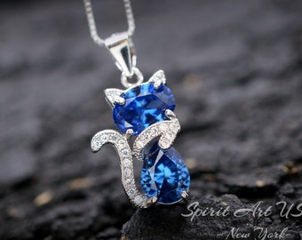 cat diamond pendant