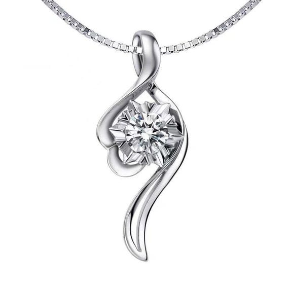 Genuine Moissanite Gemstone Necklace - GRA Certificate Round Cut Gemstone Jewelry Pendant 1 CT 6.5mm Gemstone Pendant #791