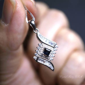 Genuine Blue Sapphire Necklace - High Quality Dainty Sterling Silver - Blue Sapphire Necklace