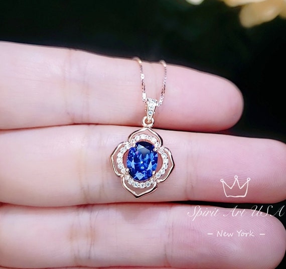 Tanzanite Pendant Rose Gold Sterling 