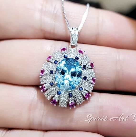 3.07CT Aquamarine Heart Gemstone Charm Pendant & Necklace 14K Yellow Gold 3.07CT Aquamarine Heart Gemstone Charm Pendant & Necklace 14K Yellow Gold