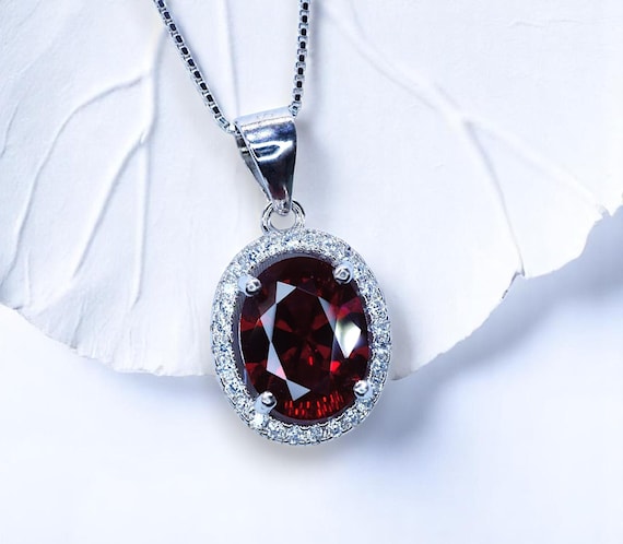 Orange Spessartite Garnet Necklace – 18K Gold @ Sterling Silver Pendant – January Birthstone Jewelry – Handmade Gift for Her 1110