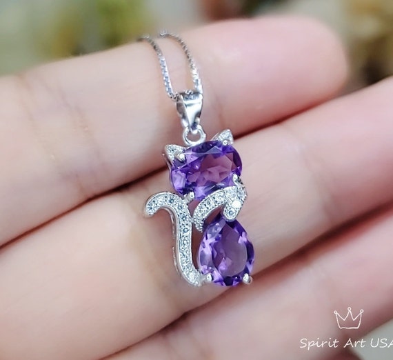 Amethyst cat best sale necklace
