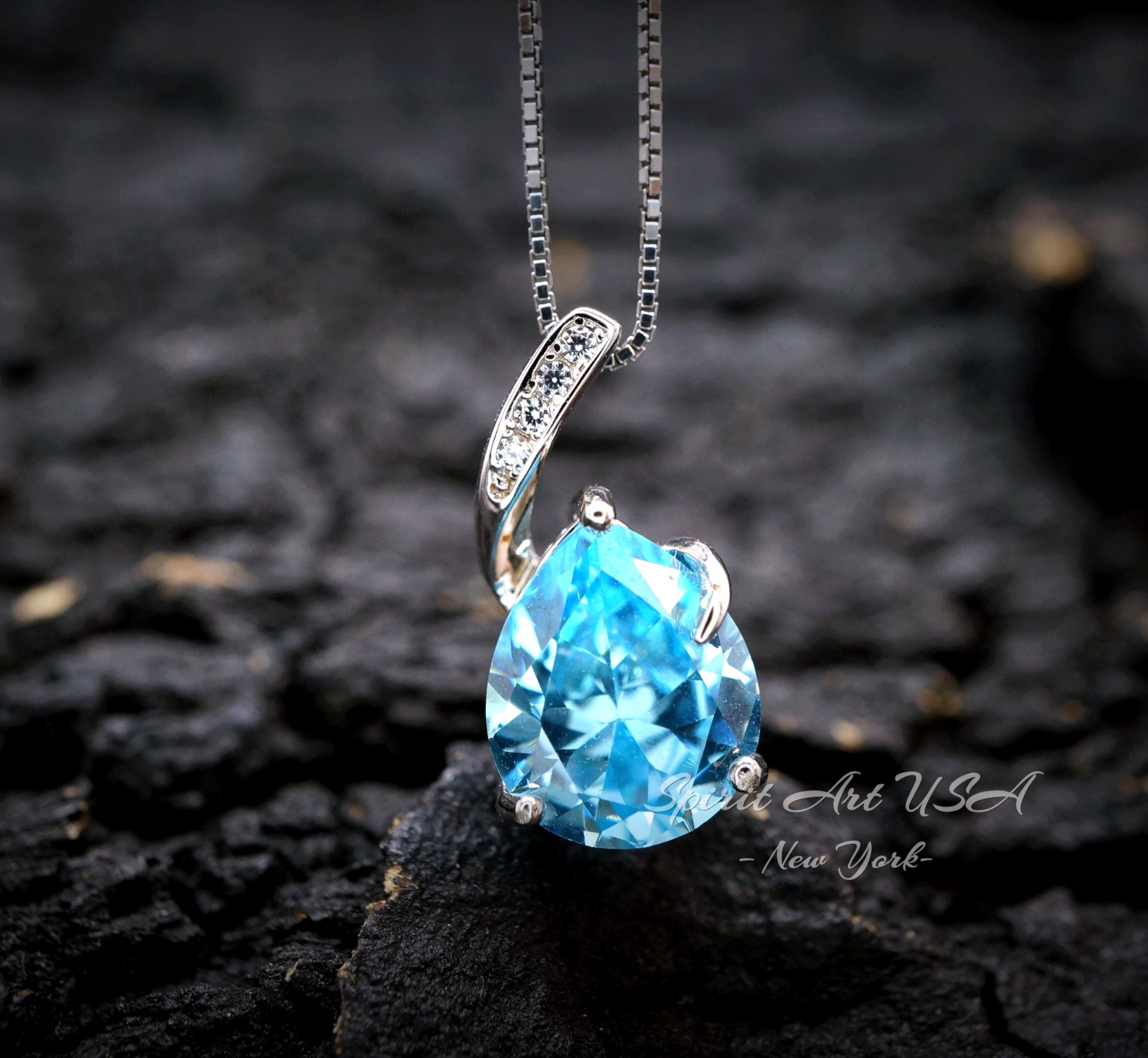 Aquamarine jewelry necklaces discount