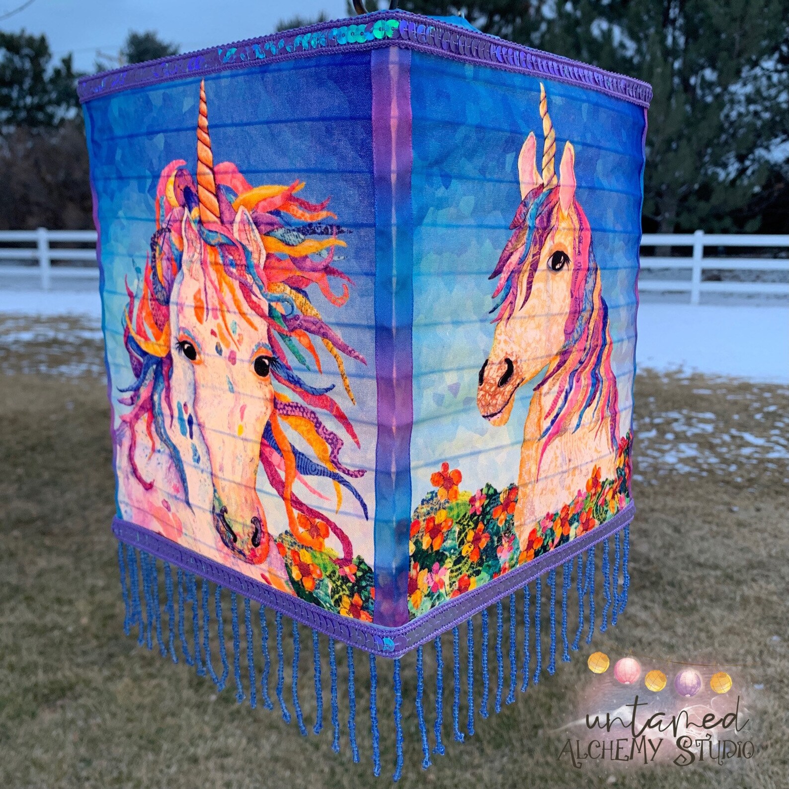Rainbow Unicorn Lantern Unique lighting Love and Light Etsy