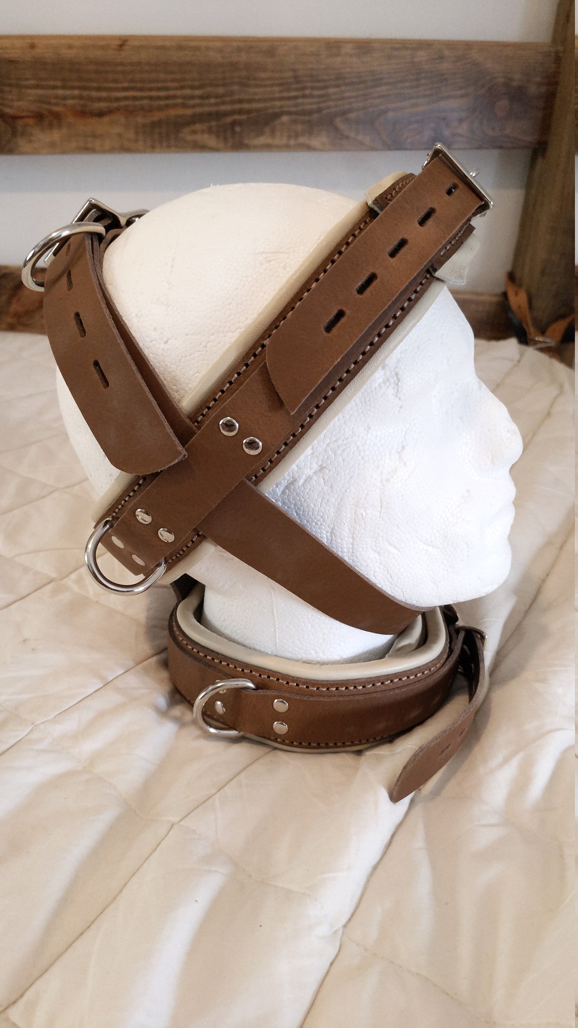 Head Restraint Head Harness and Collar Real Leather. Etsy
