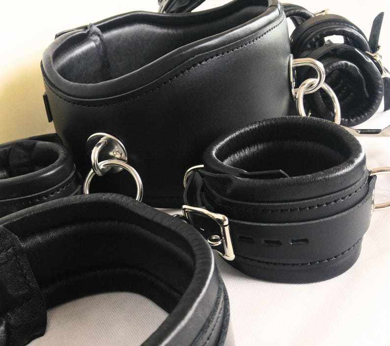 Bondage Belt Leather Restraint Belt and Cuffs Set. Waist Etsy Canada
