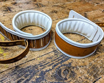 Thigh Cuffs or Bicep cuffs Bondage Restraints Real Leather restraints in a classic institutional or medical style.