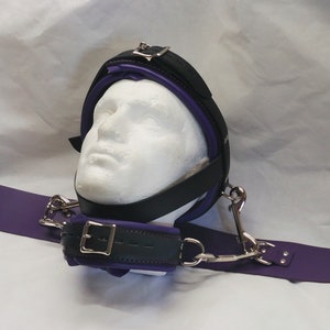 Head Restraint Head Harness and Collar Real Leather.  Any colour