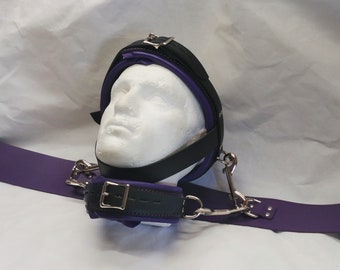 Head Restraint Head Harness and Collar Real Leather.  Any colour