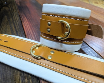 Hospital Medical Style Leather Bondage Restraints Wrist Cuffs