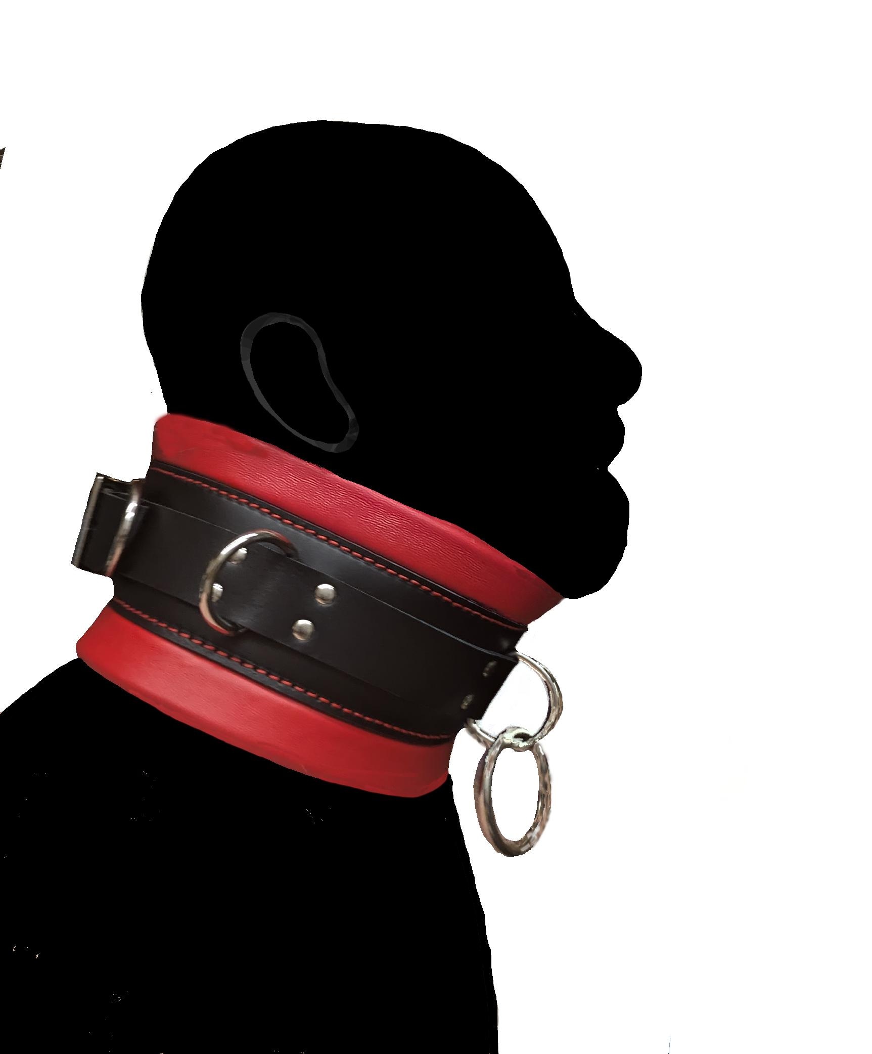 Bondage Wide Collar / Posture Collar Heavy Padded Real Leather Black
