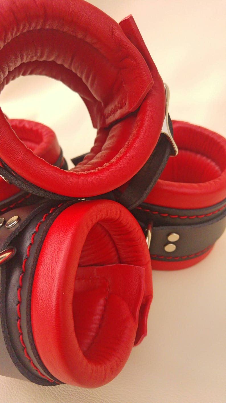 Bondage Restraint Cuffs Real Leather Heavy Padded Wrist Ankle Etsy UK