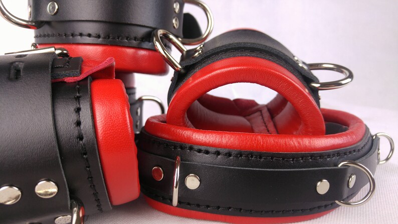 leather wrist and ankle cuffs