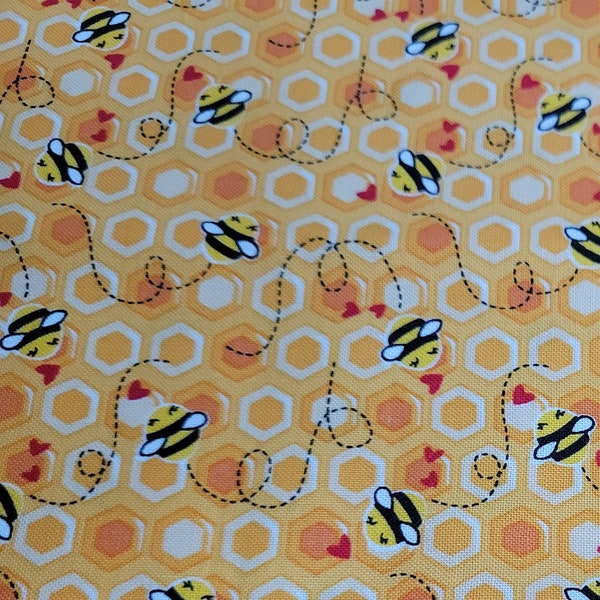 Honey Bee Honeycomb | Bee Fabric | Honey Bee Gnomes