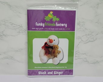 Slush and Ginger Snowman Gingerbread Christmas Pattern by Funky Friends Factory | Stuffed Animal Pattern