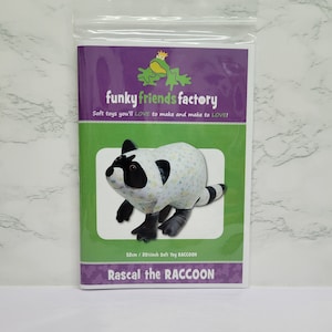 Patrón de Rascal el Mapache de Funky Friends Factory / Patrón de animal de peluche