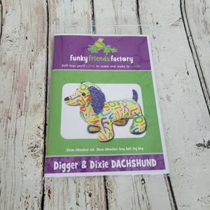Digger & Dixie Dachshund Pattern by Funky Friends Factory | Stuffed Animal Pattern
