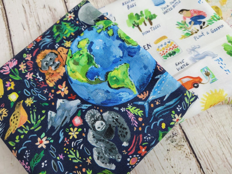 Earth Day Cotton Fabric by August Wren Collection Coordinating Nursery Fabric Dear Stella Save the Planet image 4