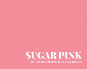 Sugar Pink Cotton Fabric by Riley Blake |  1/2 or 1 yard | Quilting Facemask Fabric