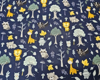 It's A Boy Main Navy| From Riley Blake Designs | By Echo Park |  Coordinating Stars | Zoo Safari Animals