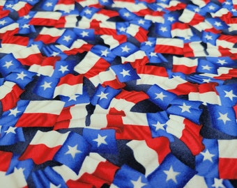 Texas Flag Cotton Fabric | Red White Blue Patriotic | American Quilt