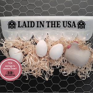 アメリカ産 | 名言入り再利用可能な卵パック | プラスチック製卵容器 | キッチン装飾 | 農場