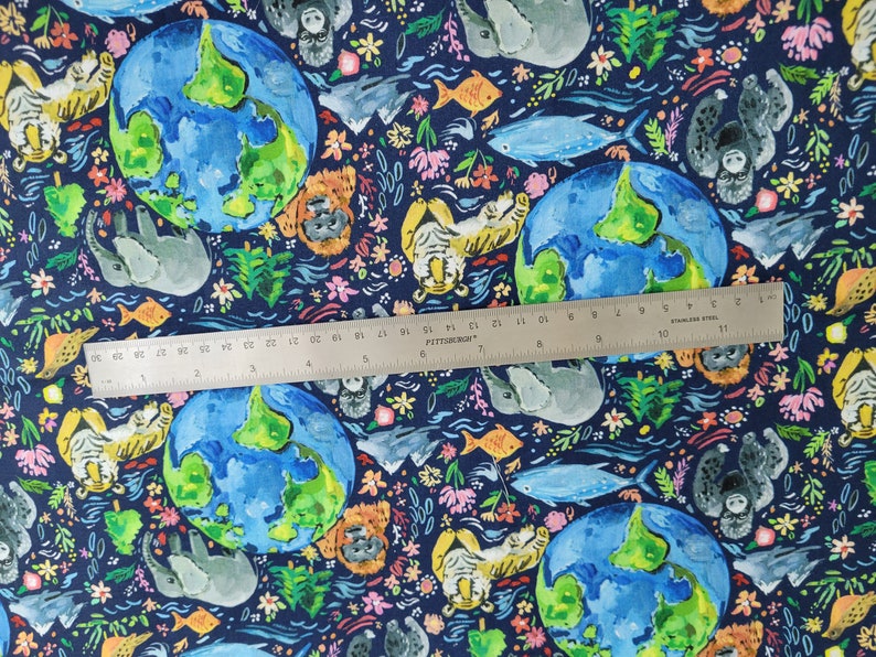 Earth Day Cotton Fabric by August Wren Collection Coordinating Nursery Fabric Dear Stella Save the Planet image 3
