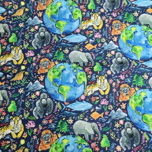 Earth Day Cotton Fabric by August Wren Collection Coordinating Nursery Fabric Dear Stella Save the Planet image 2