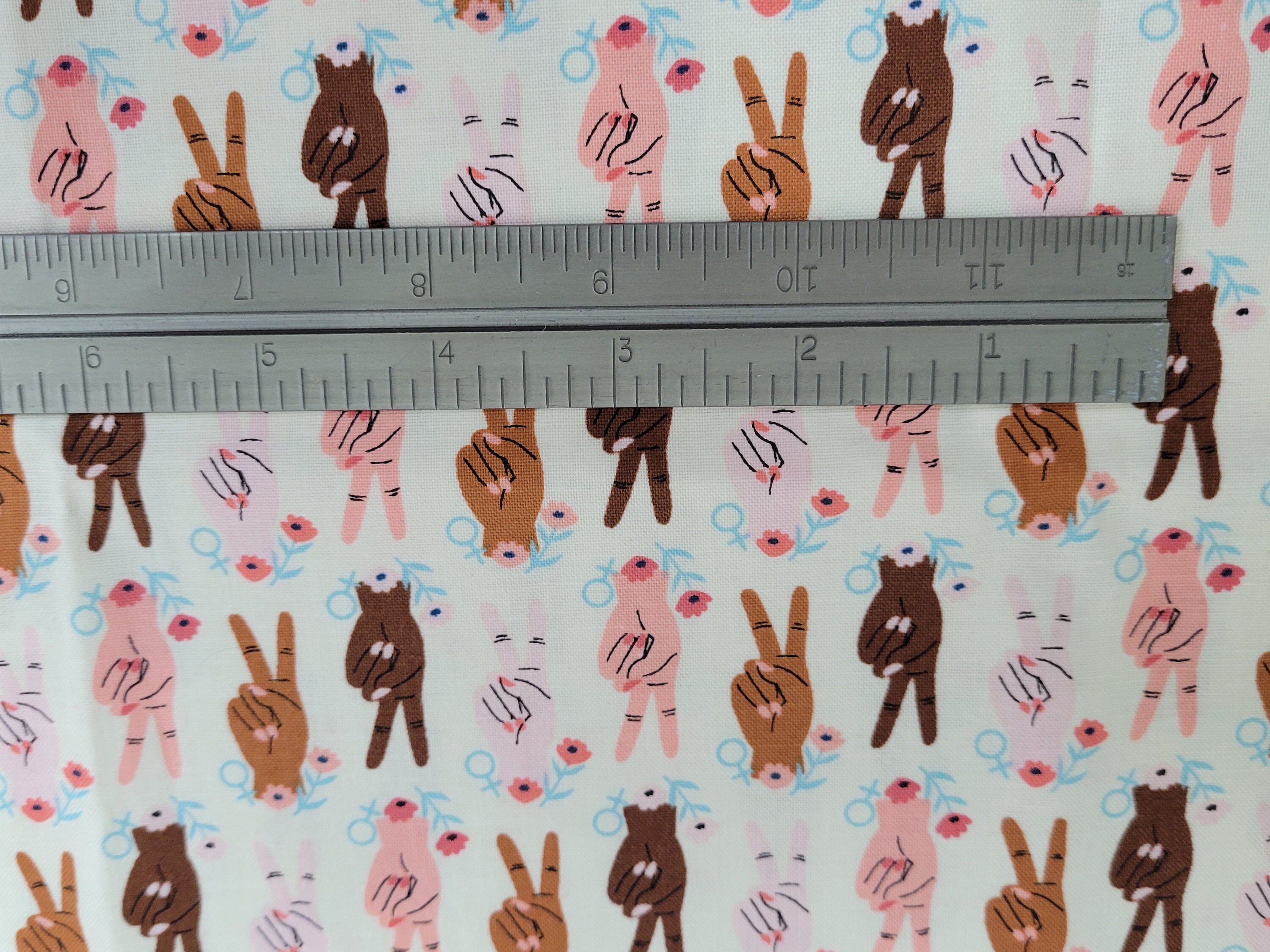 Craft Supplies & Tools Stronger Together Cream Peace Fabric by the Yard