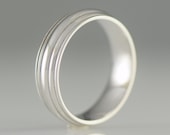 14K White Solid Gold Low Dome Comfort Fit 6.5mm Wide Band Size 11