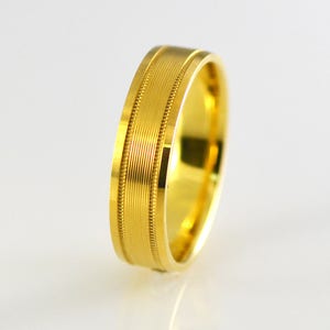18k Yellow Solid Gold Wedding 6mm Wide Comfort Fit Band Size 11