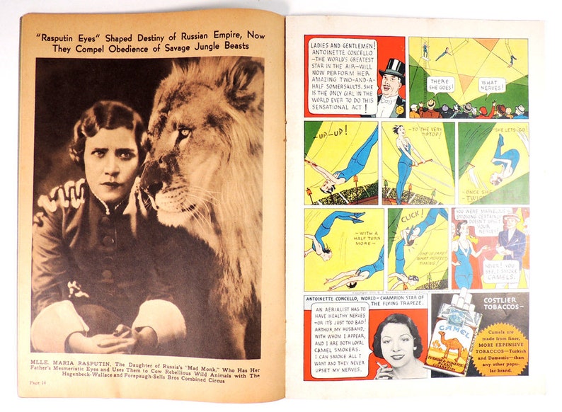 1935 Circus Program Hagenbeck-Wallace and 4 Paw-Sells Bros Circus Magazine and Daily Review
