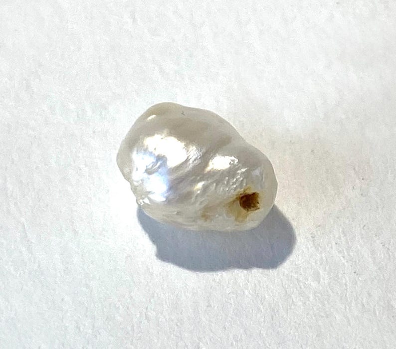 RARE Natural Mississippi River Pearl Vintage 1/2 Drilled 10.5mm image 10